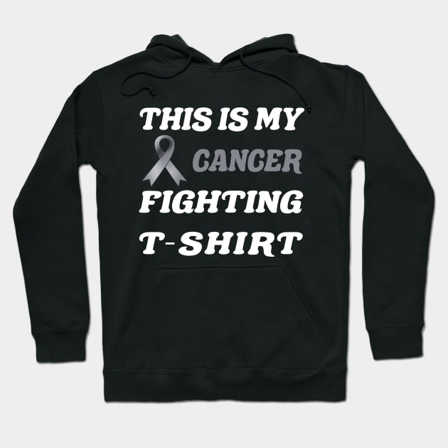 Brain Cancer grey Ribbon Fighting Hoodie by MarYouLi